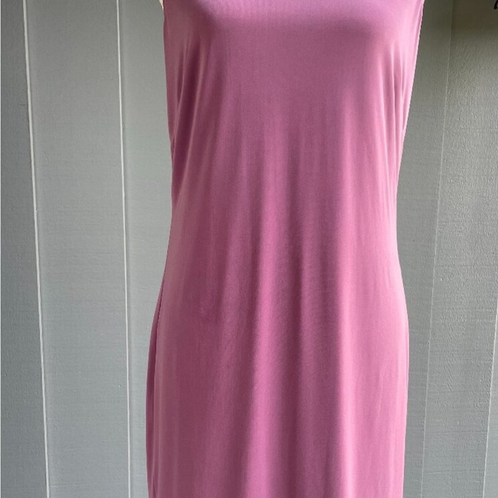 White House Black Market Black and mauve reversible Midi Dress size large - Picture 3 of 7